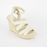 Womens Timberland EK 3950R Beige Leather Wedge Sandals Casual Summer Shoes